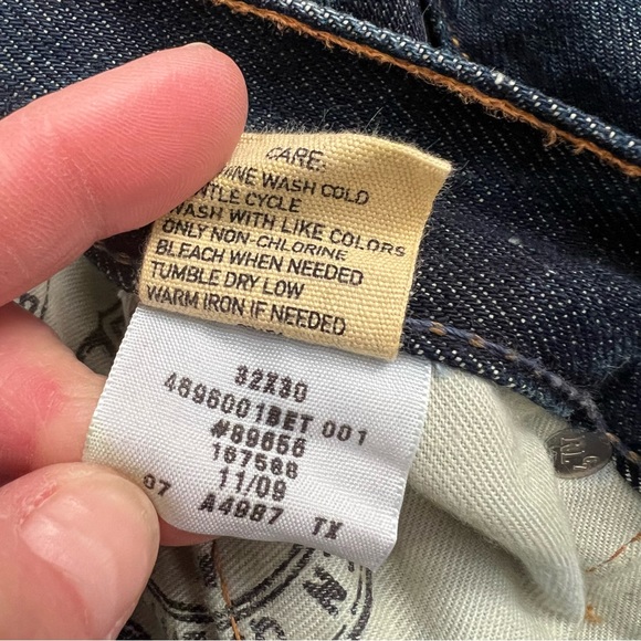 Polo Ralph Lauren 2009 Classic Straight 867 Raw Denim Dark Wash Rigid Jeans - Picture 7 of 11